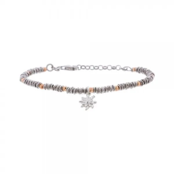Pulsera Mallina Facetada Plata y Rosa*Eguzkilore Sale