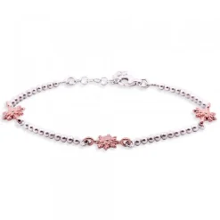 Pulsera Plata Rosa con Bolitas de Plata*Eguzkilore Clearance