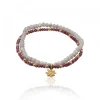 Pulsera Elástica Doble Burdeos y Marfil con*Eguzkilore Clearance