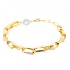 Pulsera Eslabones Alargados de Plata Dorada*Eguzkilore