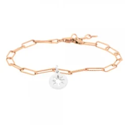 Pulsera Eslabones Martelé Plata Rosa*Eguzkilore Best