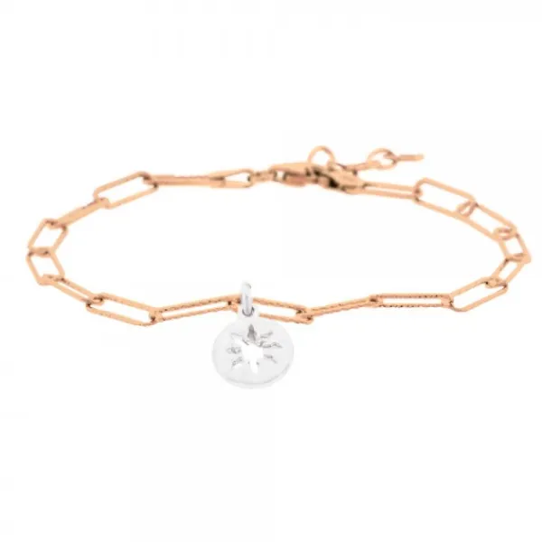 Pulsera Eslabones Martelé Plata Rosa*Eguzkilore Best