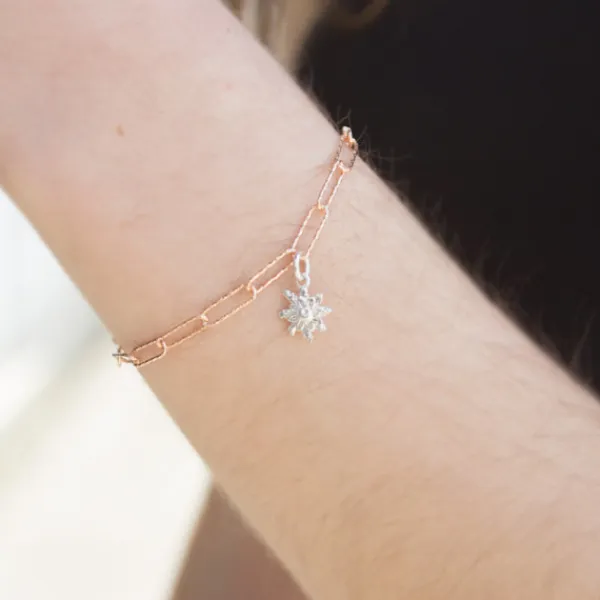 Pulsera Eslabones Martelé Plata Rosa*Eguzkilore Best