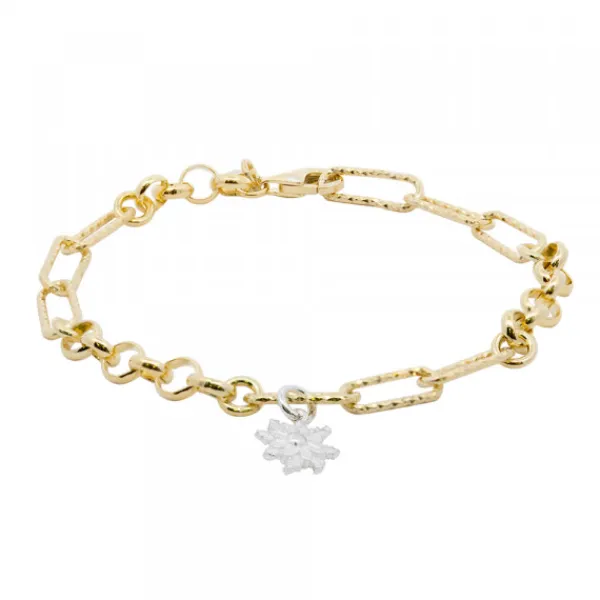Pulsera Eslabones y Aros Plata Dorada*Eguzkilore Discount