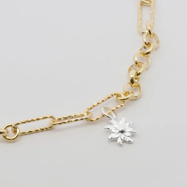 Pulsera Eslabones y Aros Plata Dorada*Eguzkilore Discount