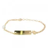 Pulsera Identidad de Plata Dorada rectangular y Perla Personalizable*Eguzkilore Best
