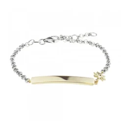 Pulsera Identidad Infantil Plata Dorada Personalizable*Eguzkilore Clearance