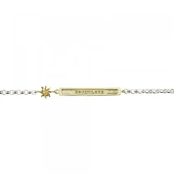 Pulsera Identidad Infantil Plata Dorada Personalizable*Eguzkilore Clearance