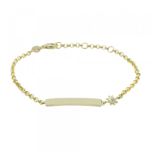 Pulsera Identidad Plata Dorada Personalizable*Eguzkilore Discount