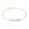 Pulsera Infantil Chapa Oro y Perla Personalizable*Eguzkilore Clearance