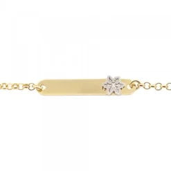 Pulsera Infantil Chapa Oro y Perla Personalizable*Eguzkilore Clearance