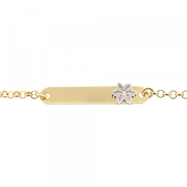Pulsera Infantil Chapa Oro y Perla Personalizable*Eguzkilore Clearance