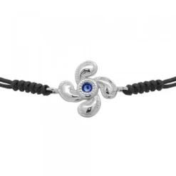 Pulsera Lauburu Berria Plata y Circonita Azul*Eguzkilore Hot