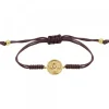 Pulsera Lauburu Redondo Plata Dorada y Circonita Marrón*Eguzkilore Discount