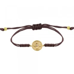 Pulsera Lauburu Redondo Plata Dorada y Circonita Marrón*Eguzkilore Discount