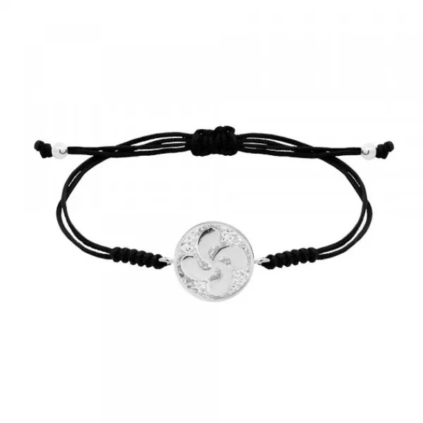 Pulsera Lauburu Redondo Plata Negra*Eguzkilore Sale