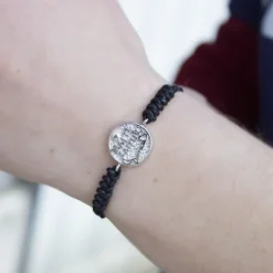 Pulsera Maite Zaitut Ama Plata Macramé Negro*Eguzkilore New
