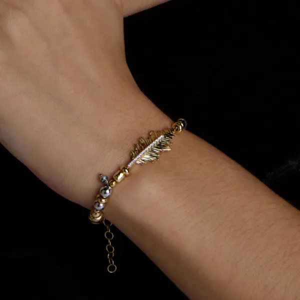 Pulsera Mari Bolitas Plata Dorada y Circonitas*Eguzkilore Best