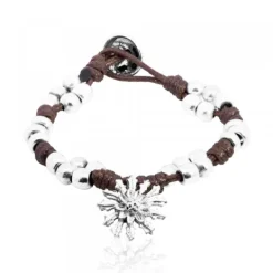 Pulsera Mari Mate con Motivo y Cuerda Marrón*Eguzkilore Hot