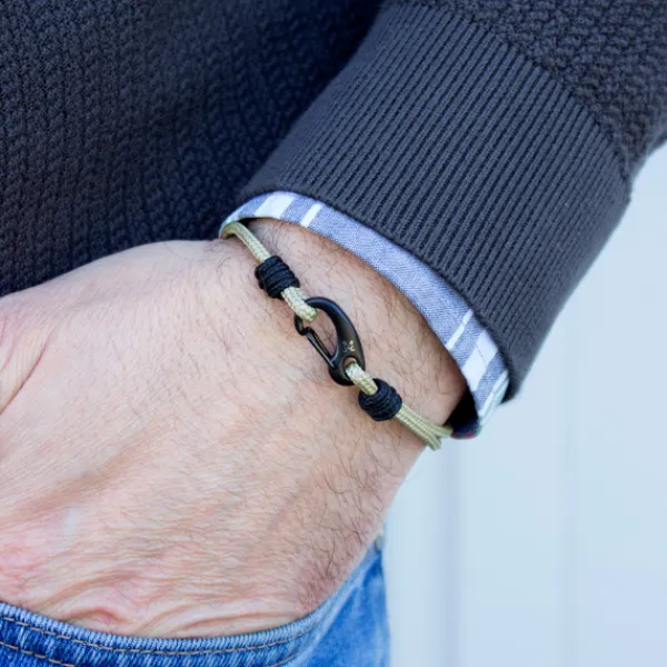 Pulsera Mosquetón y Nylon Beige*Eguzkilore New