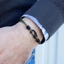 Pulsera Mosquetón y Nylon Verde*Eguzkilore Hot