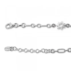 Pulsera Mountain de Plata con 3 y Eslabones Grafilados*Eguzkilore Outlet