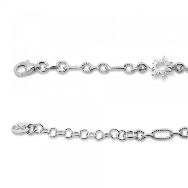 Pulsera Mountain de Plata con 3 y Eslabones Grafilados*Eguzkilore Outlet