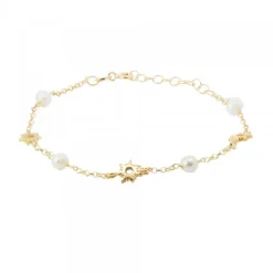 Pulsera Mountain Plata Dorada y Perlas*Eguzkilore Clearance