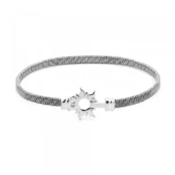 Pulsera Mountain Rígida Acero Negro y Plata*Eguzkilore