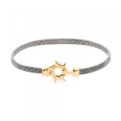 Pulsera Mountain Rígida Acero Negro y Plata Dorada*Eguzkilore Hot