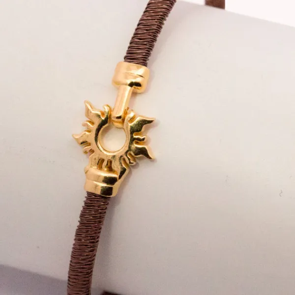 Pulsera Mountain Rígida Acero Cobre y Plata Dorada*Eguzkilore Discount