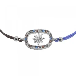 Pulsera Muka Macramé Plata y Circonitas Multicolor*Eguzkilore Best