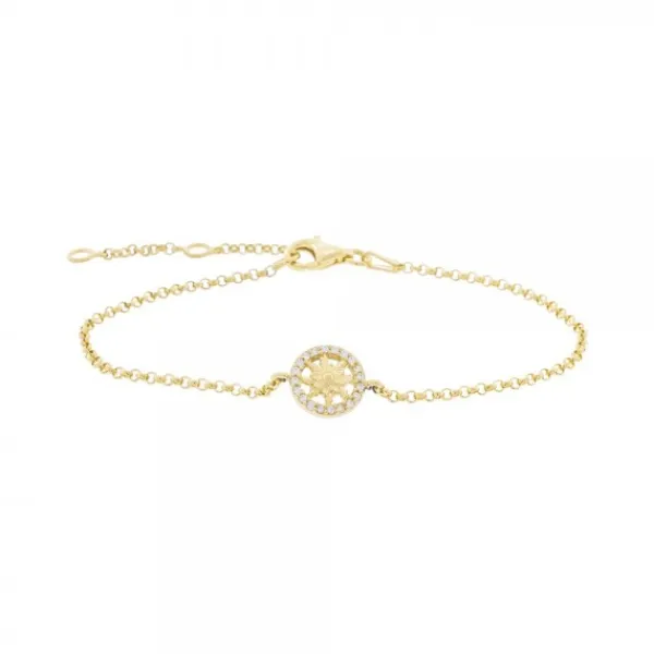 Pulsera Orla Plata Dorada con Circonitas*Eguzkilore Outlet