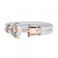 Pulsera Paul Hewitt de Cuero Gris y Acero Rosa*Eguzkilore New