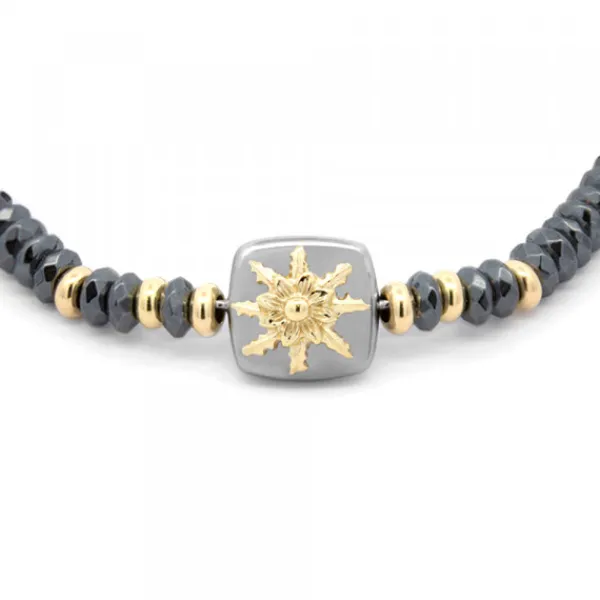 Pulsera Q2 Hematites y Dorado*Eguzkilore New