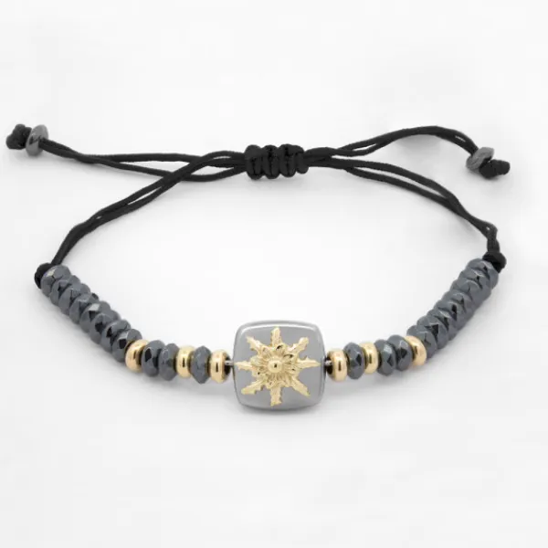 Pulsera Q2 Hematites y Dorado*Eguzkilore New