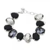 Pulsera Queen 3 Plata y Cristales Negros*Eguzkilore Discount