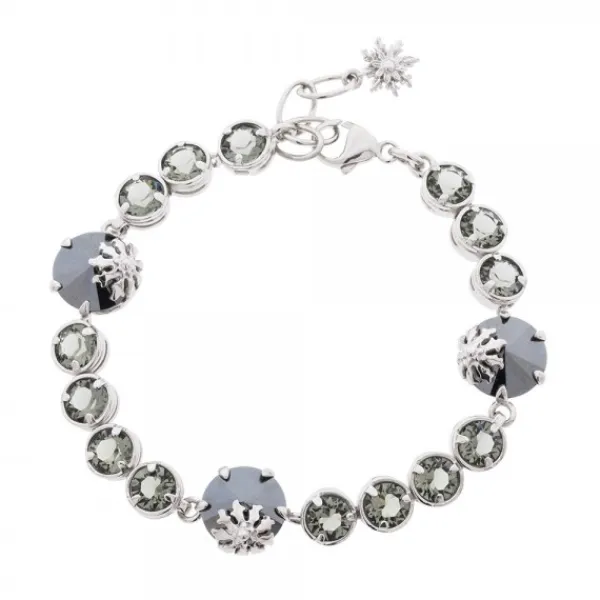 Pulsera Queen 3 Plata y Cristales Grises*Eguzkilore Online