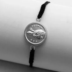 Pulsera Redonda San Fermín de Plata con Hilo Negro Personalizable*Eguzkilore Clearance