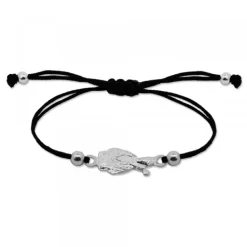 Pulsera San Fermín de Plata con Hilo Negro*Eguzkilore Clearance