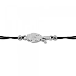 Pulsera San Fermín de Plata con Hilo Negro*Eguzkilore Clearance
