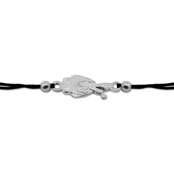 Pulsera San Fermín de Plata con Hilo Negro*Eguzkilore Clearance