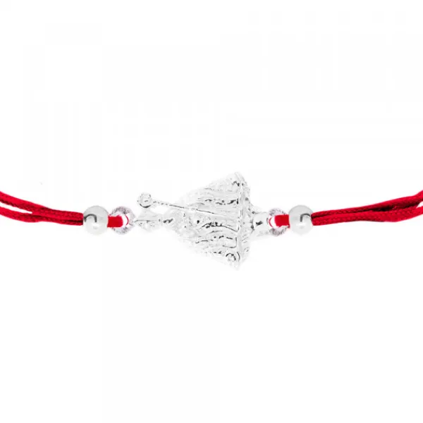 Pulsera San Fermín Plata con Hilo Rojo*Eguzkilore Outlet