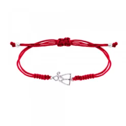 Pulsera San Fermín Plata con Hilo Rojo Nudos*Eguzkilore