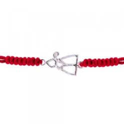 Pulsera San Fermín Plata con Hilo Rojo Nudos*Eguzkilore