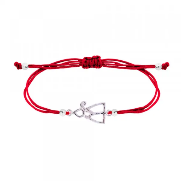 Pulsera San Fermín Silueta Plata con Hilo Rojo*Eguzkilore Outlet
