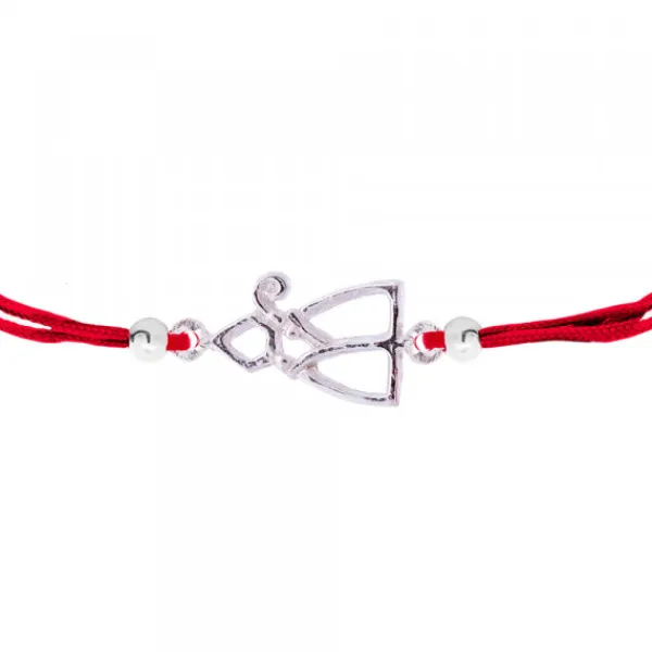 Pulsera San Fermín Silueta Plata con Hilo Rojo*Eguzkilore Outlet