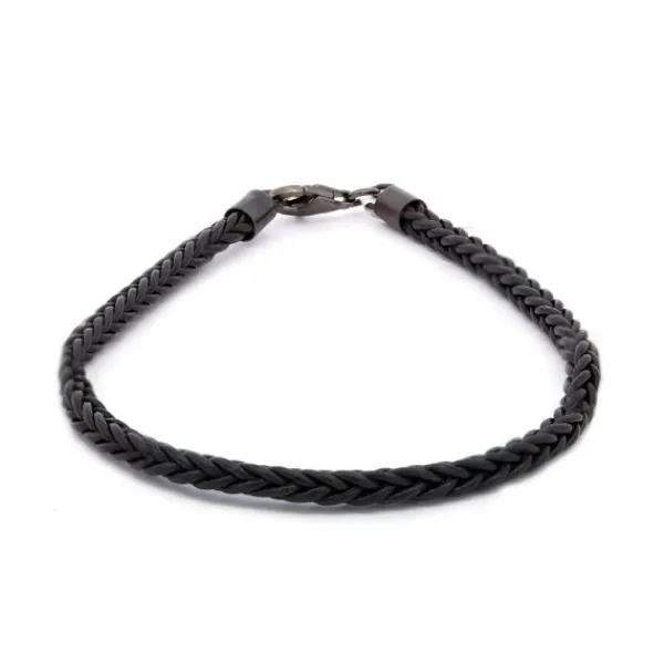 Pulsera Trenzada Negra con Terminal de Plata*Eguzkilore Best