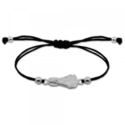 Pulsera Virgen de Begoña de Plata con Hilo Negro*Eguzkilore Outlet